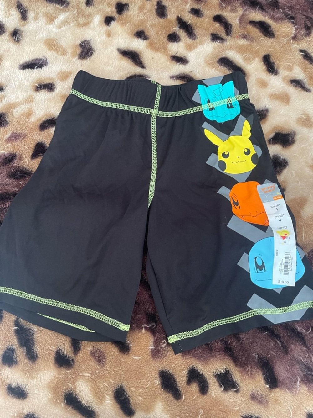 jumping beans Black Shorts with Yellow, Orange & Blue Character Faces